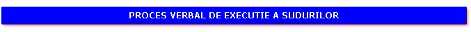 Proces verbal de executie a sudurilor